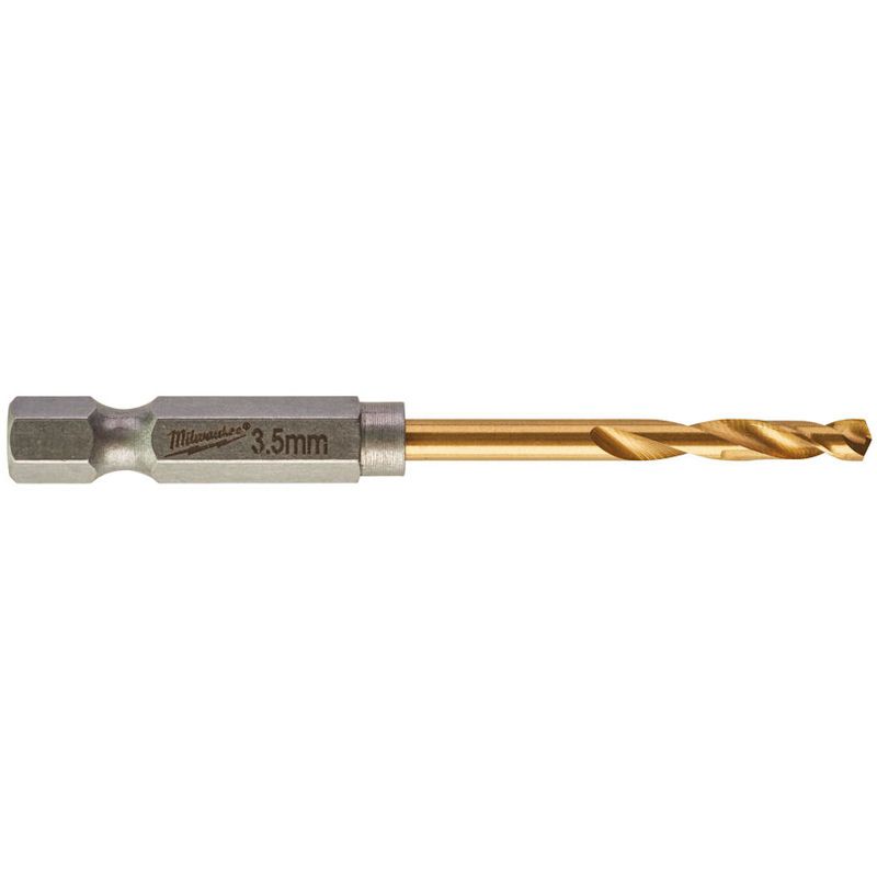 Milwaukee 3.5mm Red Hex - Shockwave Titanium Metal Drill Bits