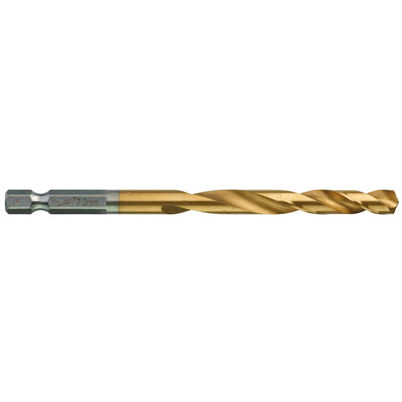 Milwaukee 7.0mm Red Hex - Shockwave Titanium Metal Drill Bits