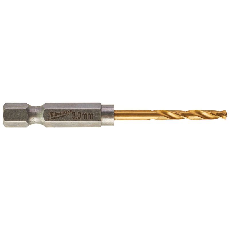 Milwaukee 3.0mm Red Hex - Shockwave Titanium Metal Drill Bits