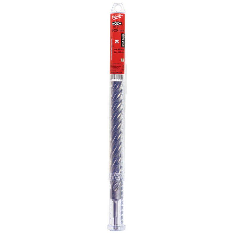 MILWAUKEE 25MM X 450MM MX4 4 CUT SDS+ DRILL BIT