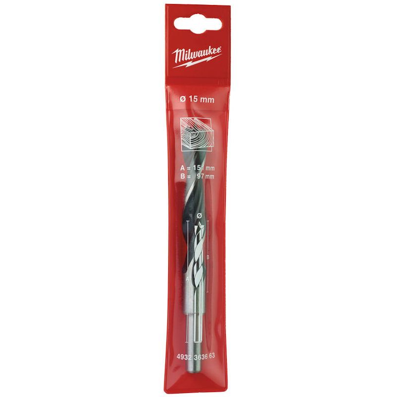 MILWAUKEE 15MM X 151MM BRAD POINT DRILL BIT