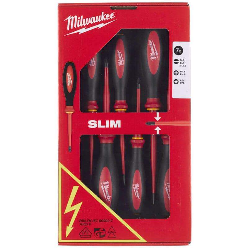 MILWAUKEE 7 PIECE SLIM VDE SCREWDRIVER SET