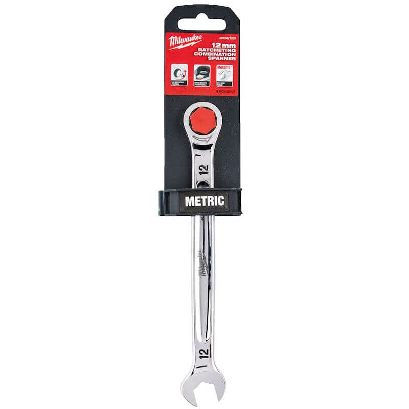 MILWAUKEE 12MM MAXBITE RATCHETING COMBINATION SPANNER