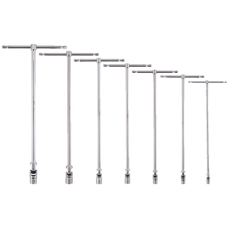 MILWAUKEE 7 PIECE METRIC HEX T-BAR HANDLE SET WITH SWIVEL SOCKET