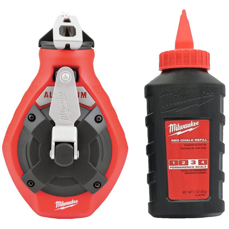 MILWAUKEE FINE LINE CHALK REEL & RED CHALK REFILL