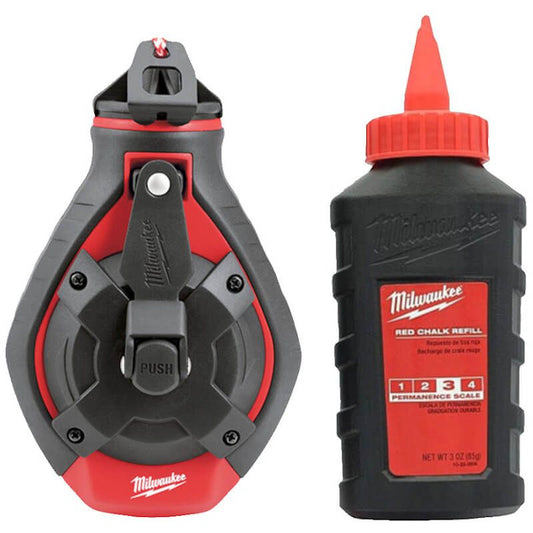 MILWAUKEE BOLD LINE CHALK REEL & RED CHALK REFILL