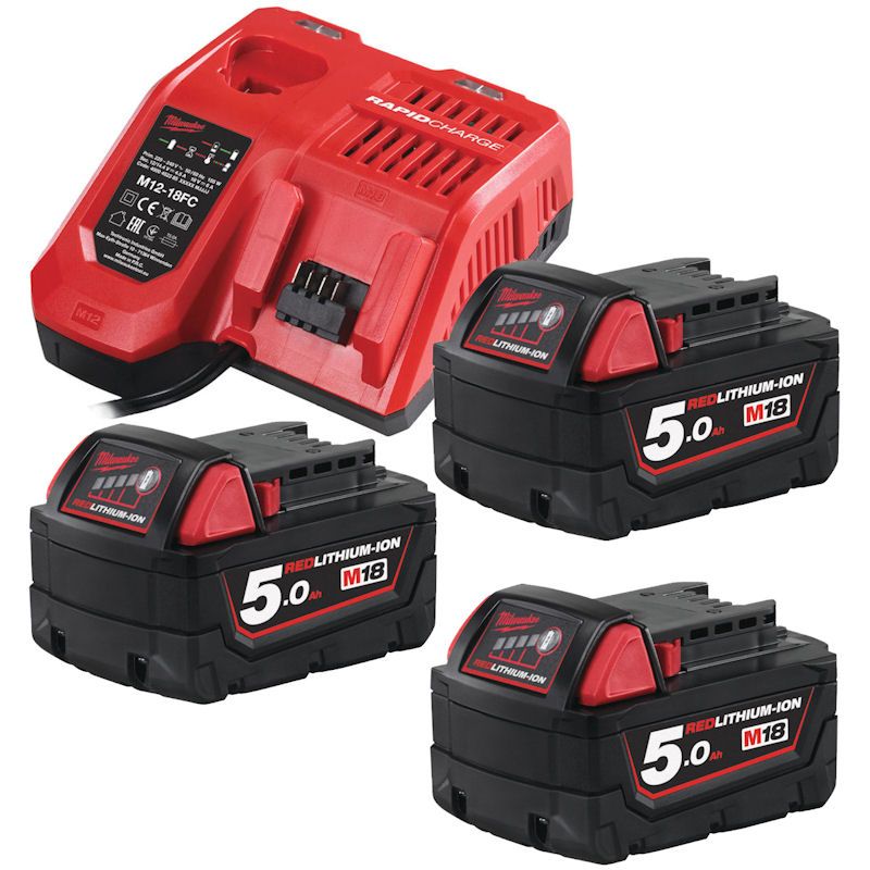 MILWAUKEE M18NRG-503 M18 5.0AH BATTERY & FAST CHARGER PACK