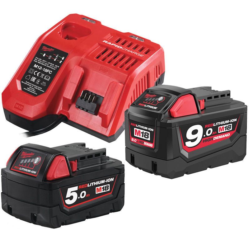MILWAUKEE M18NRG-952 M18 5.0 / 9.0AH BATTERY & FAST CHARGER PACK