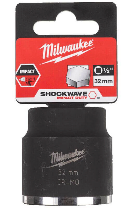 Milwaukee 1/2 inch Impact socket short shockwave 32mm