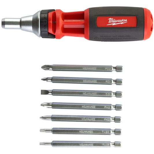 MILWAUKEE UNIVERSAL 10-IN-1 RATCHET MULTI-BIT SCREWDRIVER