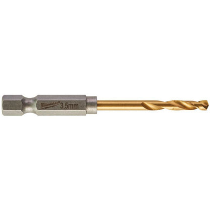 Milwaukee 3.5mm Red Hex - Shockwave Titanium Metal Drill Bits