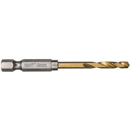 Milwaukee 4.0mm Red Hex - Shockwave Titanium Metal Drill Bits