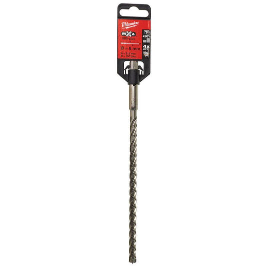 MILWAUKEE 8MM X 215MM MX4 4 CUT SDS+ DRILL BIT