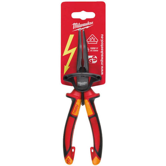 MILWAUKEE 205MM VDE LONG 45° ROUND NOSE PLIERS