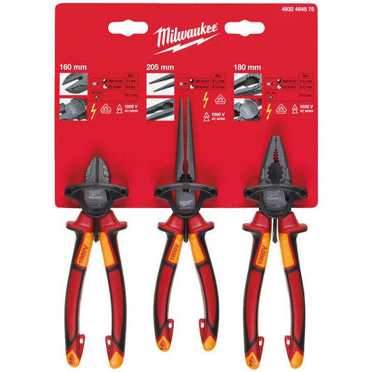 MILWAUKEE 3 PIECE VDE PLIERS SET
