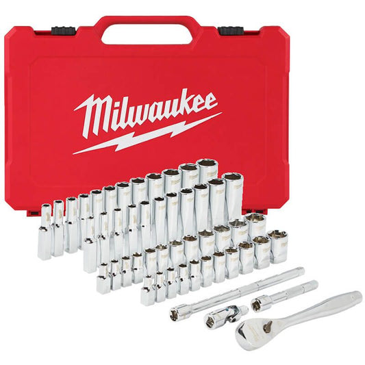 MILWAUKEE 50 PIECE 1/4" DRIVE METRIC & IMPERIAL RATCHET & SOCKET SET