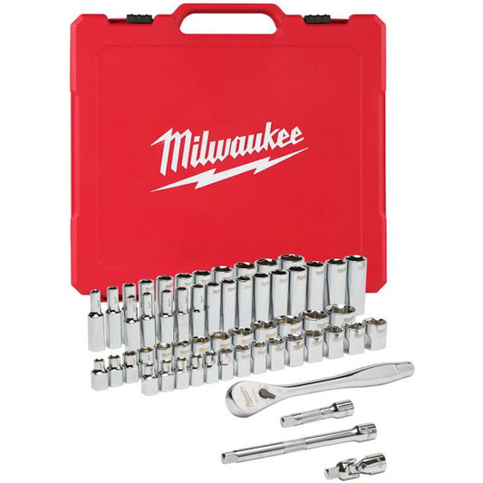MILWAUKEE 56 PIECE 3/8" DRIVE METRIC & IMPERIAL RATCHET & SOCKET SET