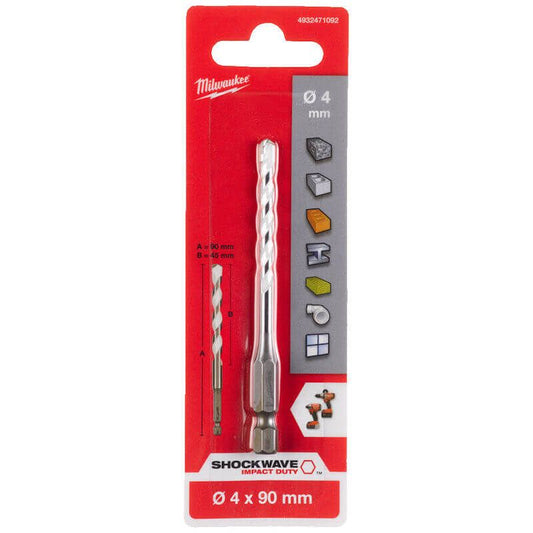 Milwaukee Multi Material Drill Bit 4.0mm x 90mm