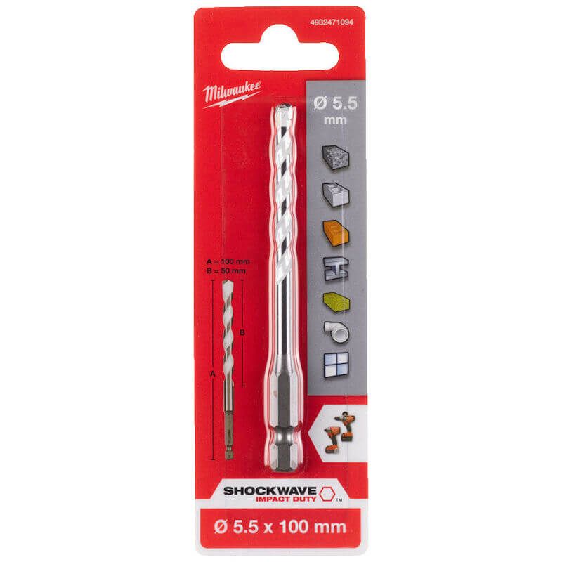 Milwaukee Multi Material Drill Bit 5.5mm x 90mm