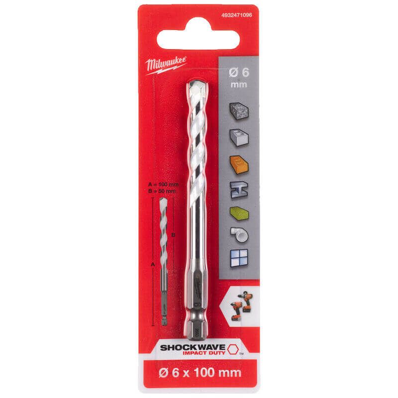 Milwaukee Multi Material Drill Bit 6.0mm x 100mm