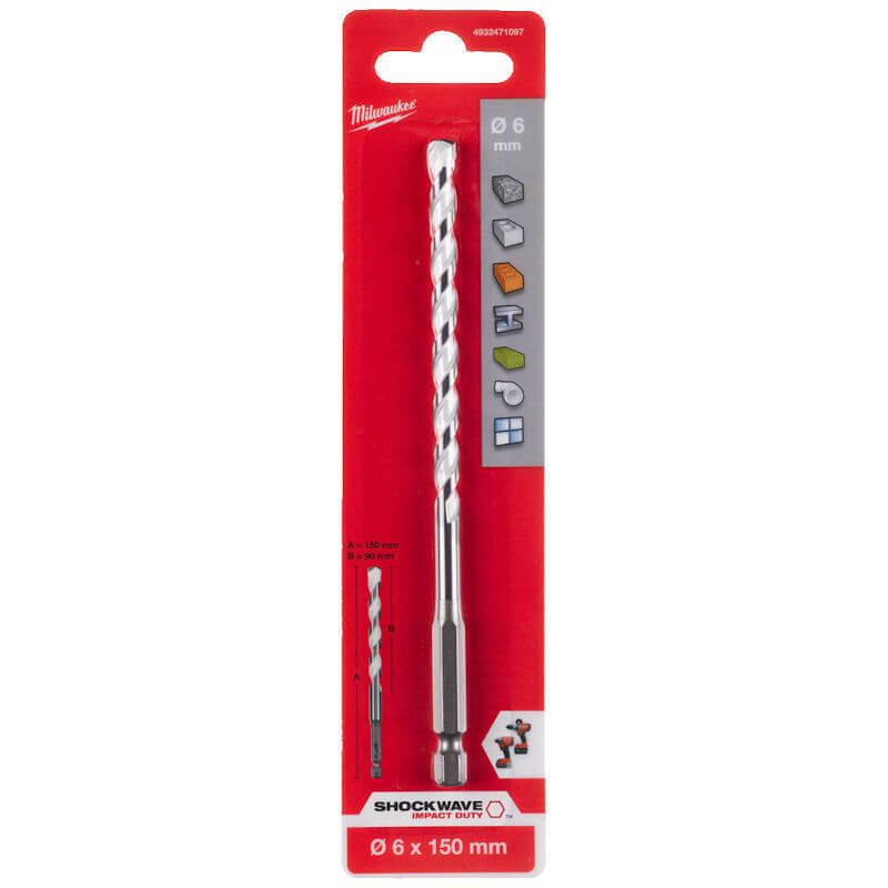 Milwaukee Multi Material Drill Bit 6.0mm x 150mm