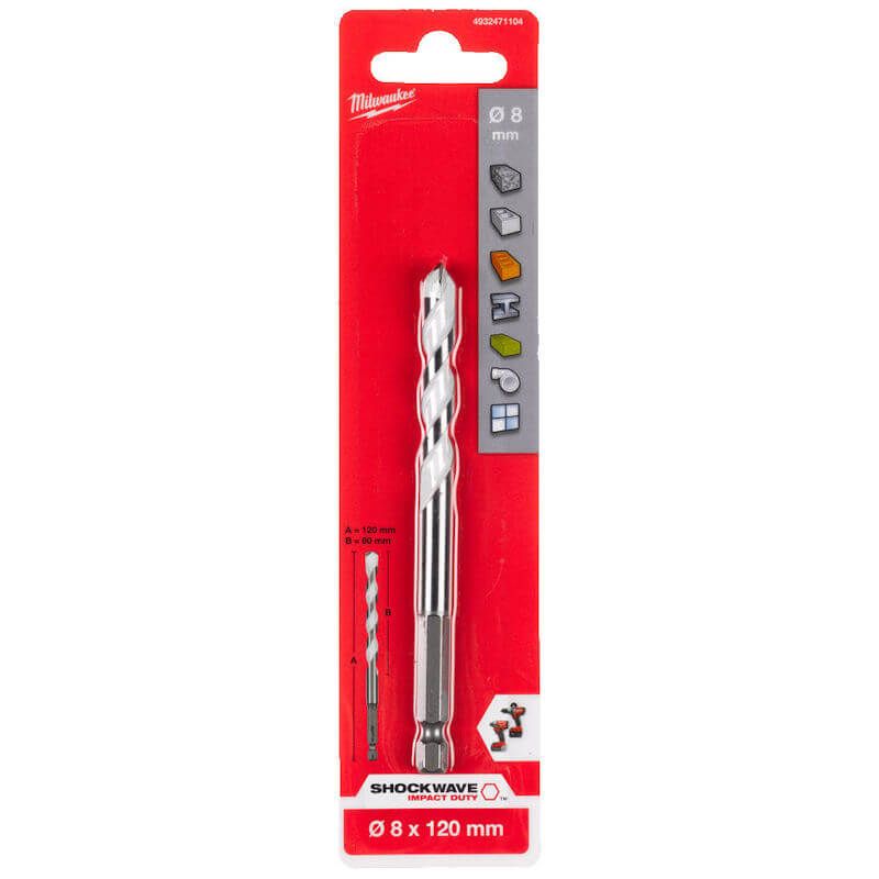 Milwaukee Multi Material Drill Bit 8.0mm x 120mm