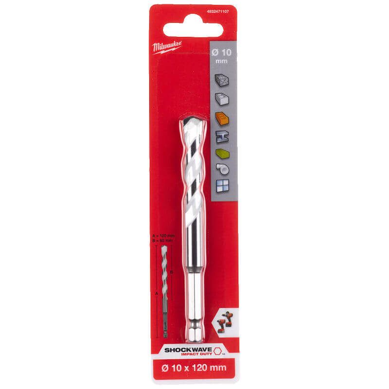 Milwaukee Multi Material Drill Bit 10.0mm x 120mm