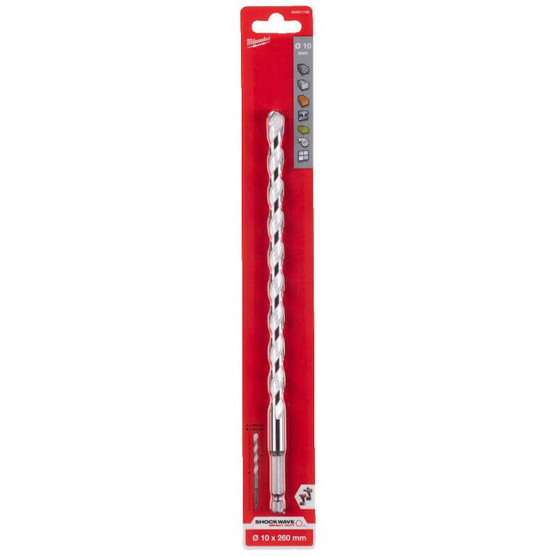 Milwaukee Multi Material Drill Bit 10.0mm x 260mm