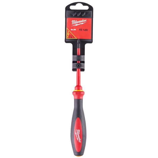 MILWAUKEE PZ1 X 80MM SLIM VDE POZI DRIVE SCREWDRIVER