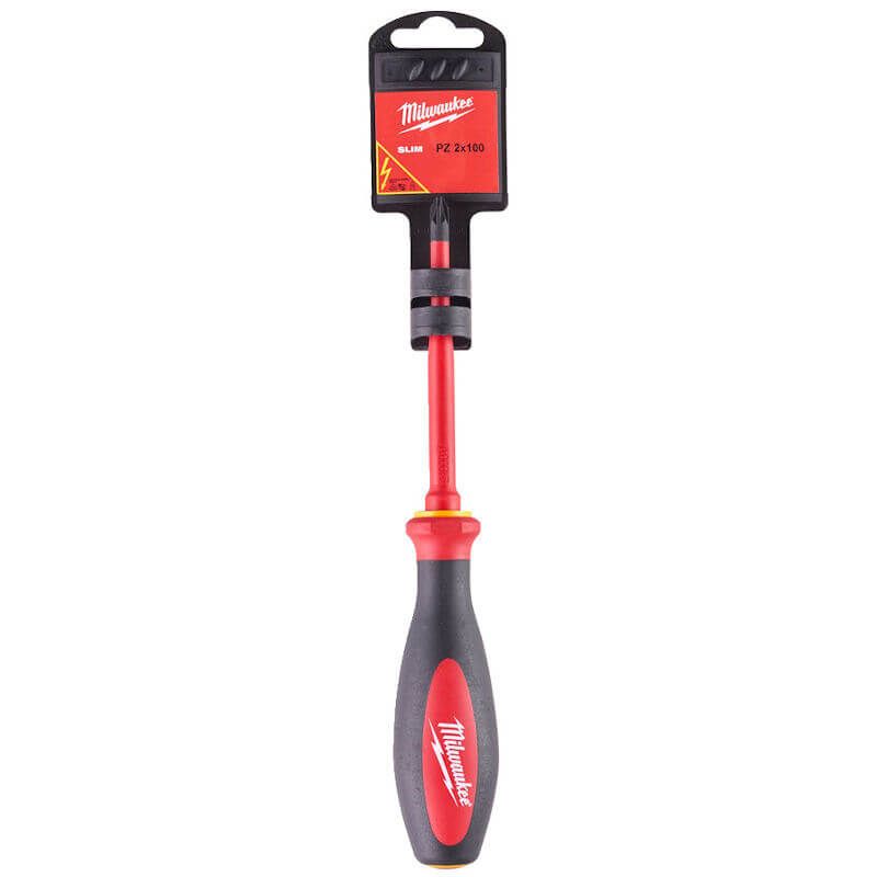MILWAUKEE PZ2 X 100MM SLIM VDE POZI DRIVE SCREWDRIVER