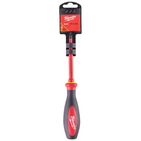 MILWAUKEE PZ2 X 100MM SLIM VDE POZI DRIVE SCREWDRIVER