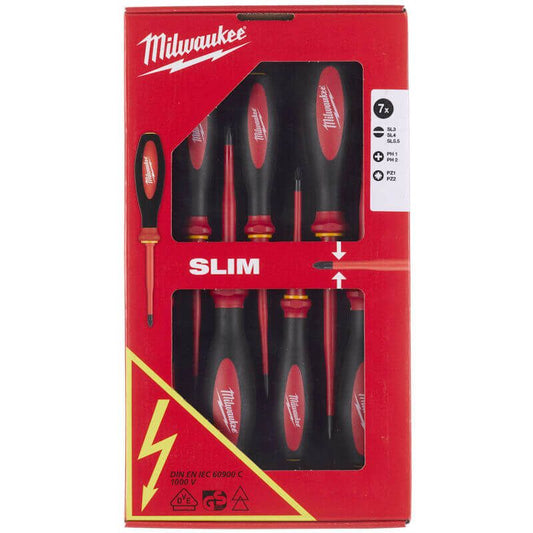 MILWAUKEE 7 PIECE SLIM VDE SCREWDRIVER SET