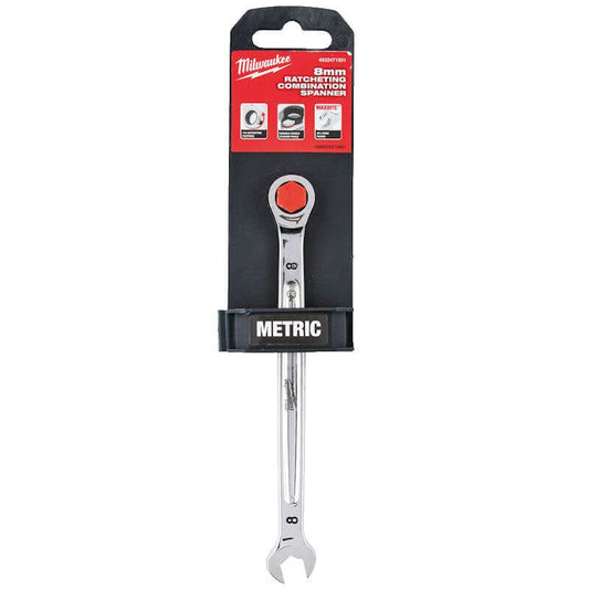 MILWAUKEE 8MM MAXBITE RATCHETING COMBINATION SPANNER