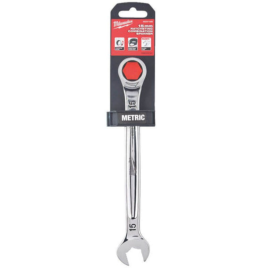 MILWAUKEE 15MM MAXBITE RATCHETING COMBINATION SPANNER