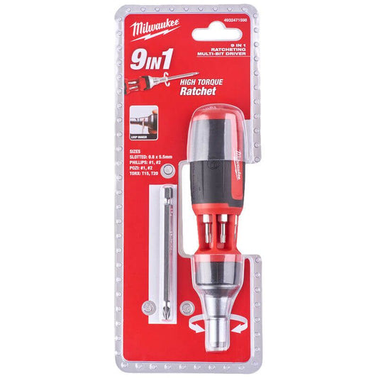 MILWAUKEE 9-IN-1 UNIVERSAL RATCHETING MULTI-BIT SCREWDRIVER