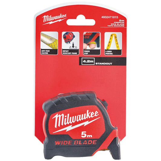 MILWAUKEE 5M PREMIUM WIDE BLADE TAPE MEASURE