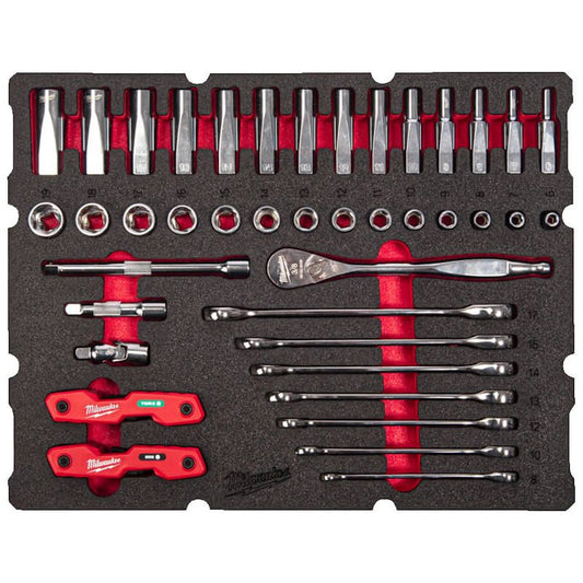 MILWAUKEE 55 PIECE 3/8" RATCHET & RATCHETING COMBINATION SPANNER PACKOUT FOAM INSERT SET