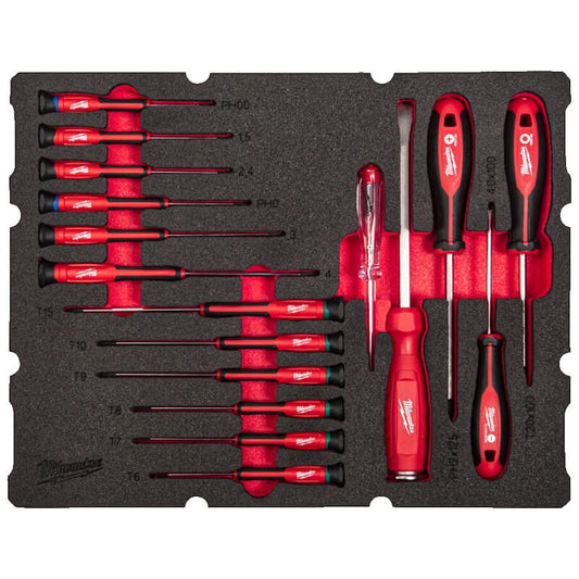 MILWAUKEE 17 PIECE PRECISION SCREWDRIVER PACKOUT FOAM INSERT SET