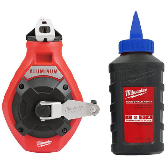 MILWAUKEE FINE LINE CHALK REEL & BLUE CHALK REFILL
