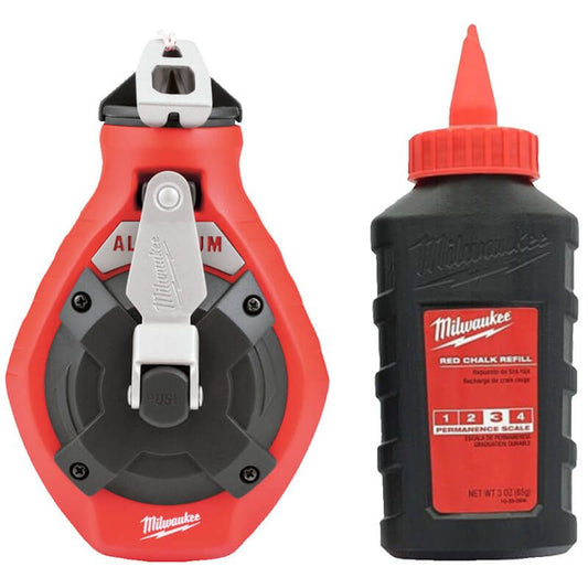 MILWAUKEE FINE LINE CHALK REEL & RED CHALK REFILL
