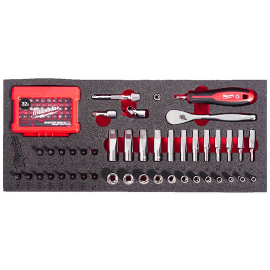 MILWAUKEE 76 PIECE RATCHET, BIT & SOCKET FOAM INSERT SET