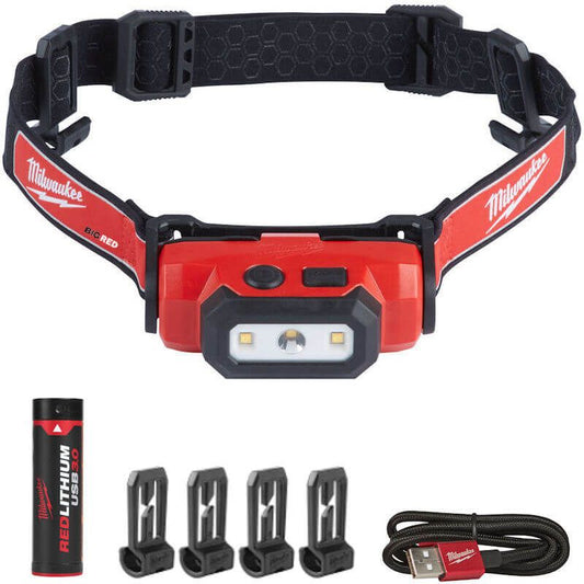 MILWAUKEE L4HL-301 RED LITHIUM USB TRUEVIEW HEAD LAMP