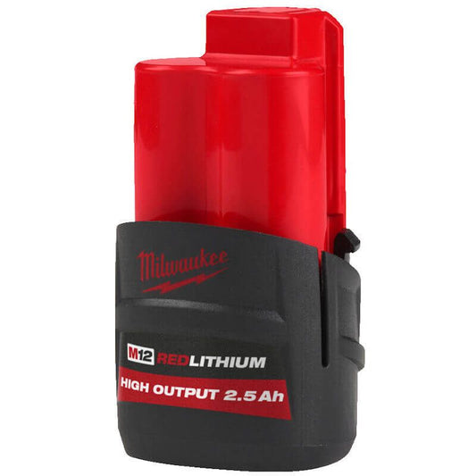 MILWAUKEE M12HB2.5 M12 2.5AH HIGH OUTPUT RED LITHIUM-ION BATTERY