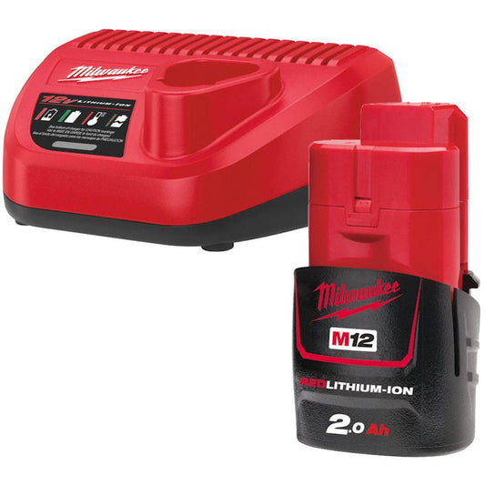 MILWAUKEE M12NRG-201 M12 2.0AH BATTERY & CHARGER PACK