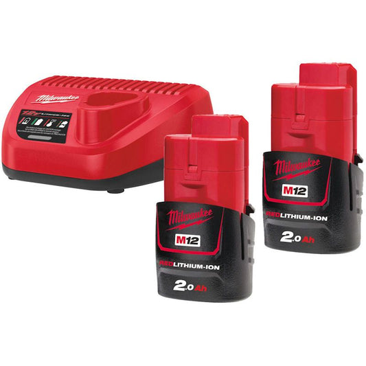 MILWAUKEE M12NRG-202 M12 2.0AH BATTERY & CHARGER PACK