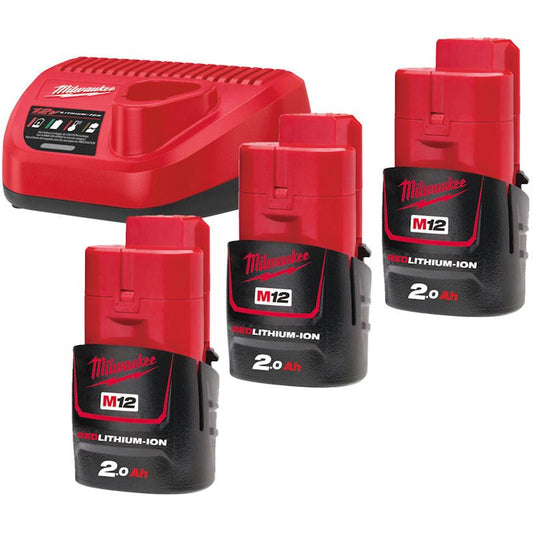 MILWAUKEE M12NRG-203 M12 2.0AH BATTERY & CHARGER PACK
