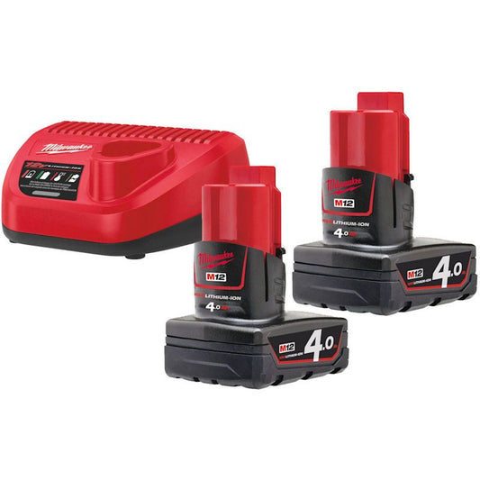 MILWAUKEE M12NRG-402 M12 4.0AH BATTERY & CHARGER PACK