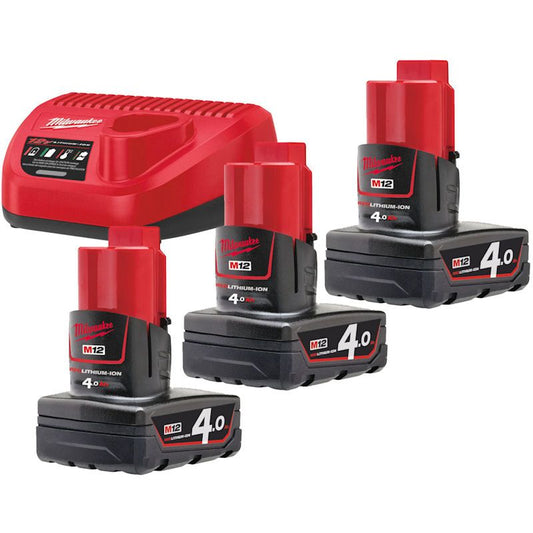 MILWAUKEE M12NRG-403 M12 4.0AH BATTERY & CHARGER PACK