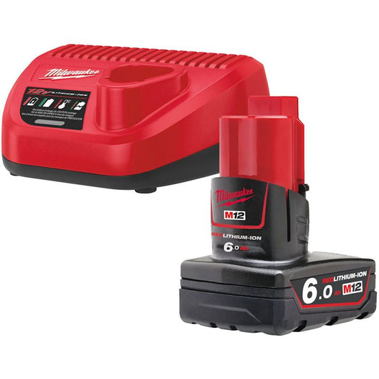 MILWAUKEE M12NRG-601 M12 6.0AH BATTERY & CHARGER PACK