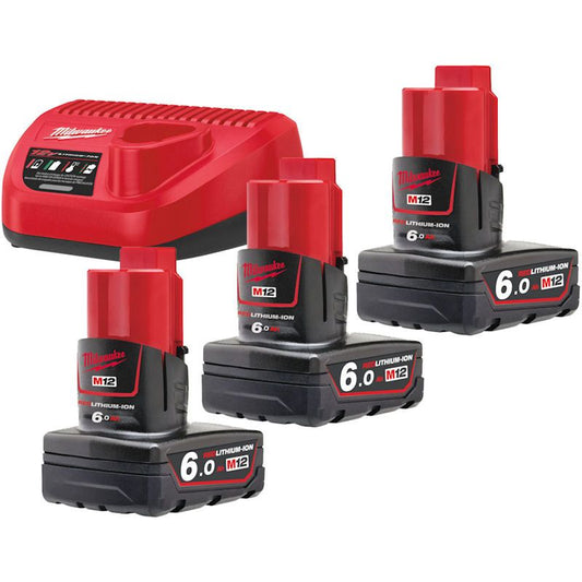 MILWAUKEE M12NRG-603 M12 6.0AH BATTERY & CHARGER PACK